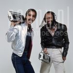 Brothers Johnson at studio in Amsterdam.

[keywords]Posed, Smiling, Musicians, Singers[/keywords]